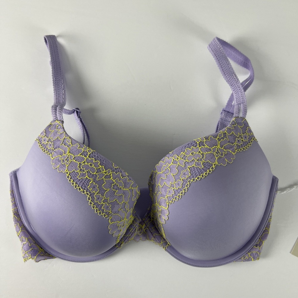 Camio Mio Bra Size 36DD Heavenly Lace Plunge UW Push-up B30252 Lavender B33